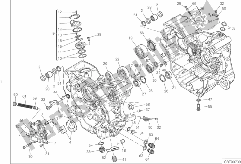 All parts for the 010 - Half-crankcases Pair of the Ducati Multistrada 950 Touring 2017